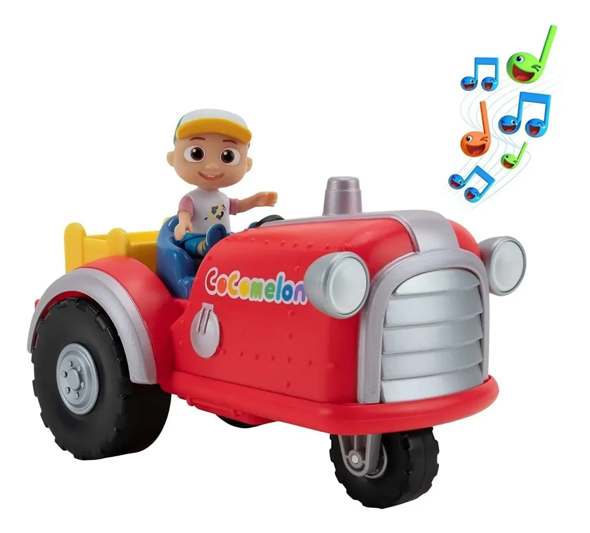 Veículo musical Cocomelon Tractor com brinquedo Sound Red