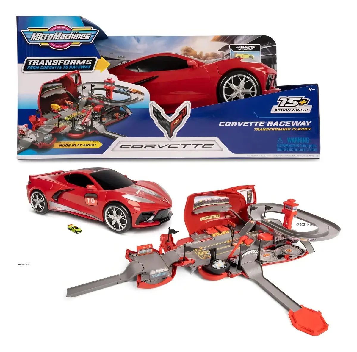 Micromachines Corvette Transformable Racetrack Cor Vermelha
