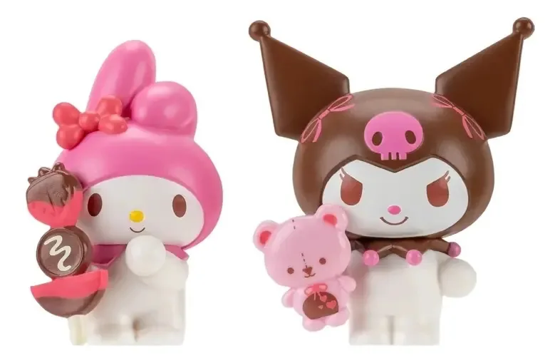 Pacote de 2 bonecos de coração Hello Kitty My Melody e Kuromi