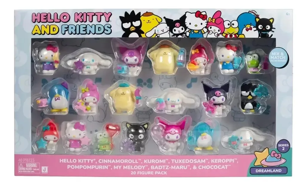Conjunto de sonhos da Hello Kitty And Friends com 20 bonecos 100%