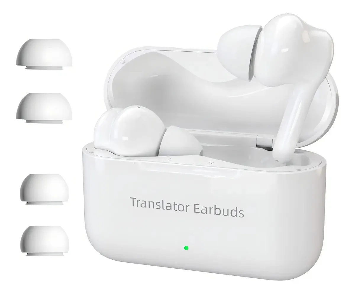 Anfier Fones de Ouvido Tradutores de Idiomas Compatíveis com 71 Idiomas e 56 Acentos, Tradução em Tempo Real, para Música e Chamadas, Dispositivo de Tradutor Sem Fio com Aplicativo 3