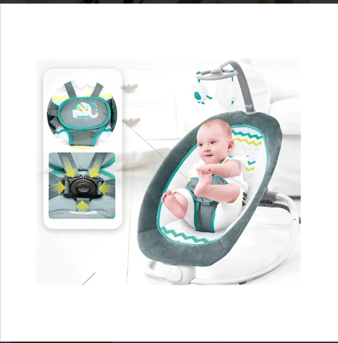 Cadeira de balanço dobrável Baby Nest, cor cinza/rosa, cinza/verde