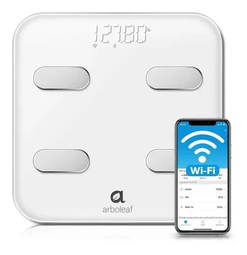 Balança com Wi-Fi Bluetooth e 14 medidas corporais - arboleaf