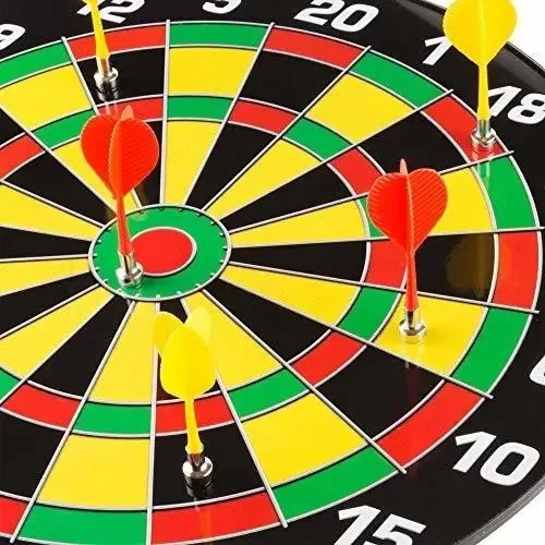 Ei! Jogue! Jogo de Dardos Magnético com Alvo de 40 cm, 6 Dardos Coloridos e Gancho para Pendurar Integrado, Alvo de Dardos Seguro para Crianças e Adultos