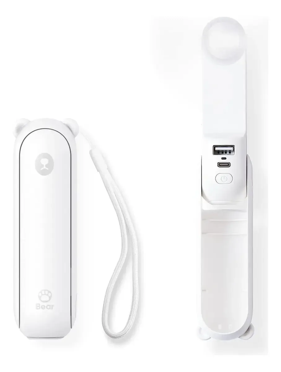 Mini ventilador portátil multifuncional - branco