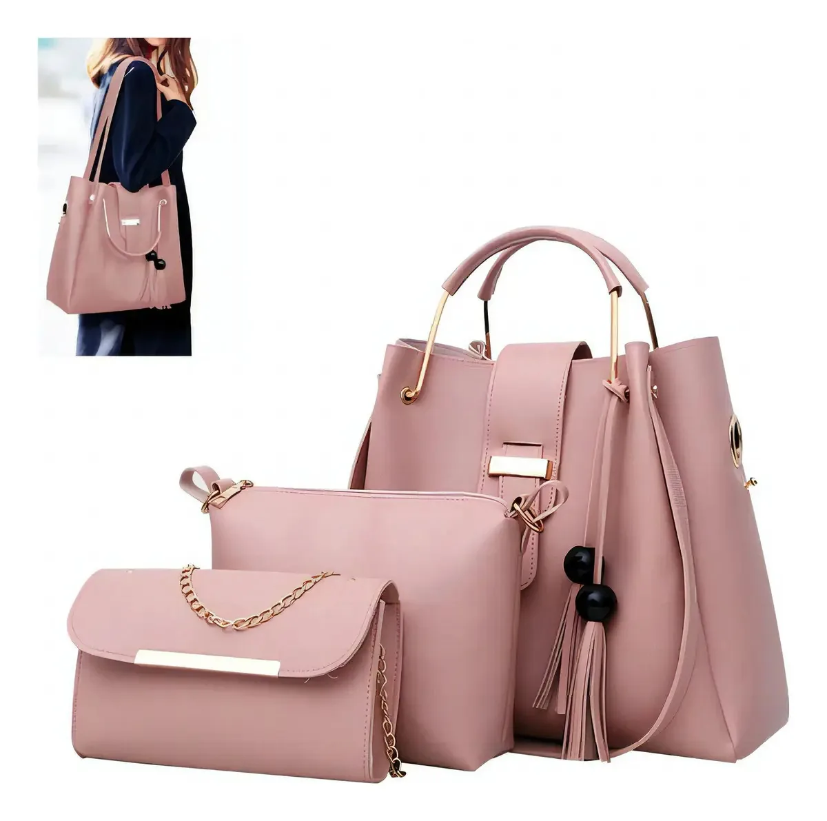 Bolsas cruzadas, sacolas versáteis de ombro único, cor rosa