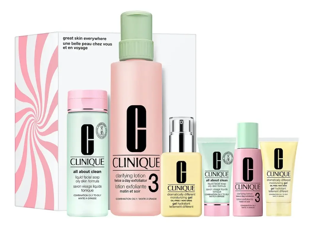 Kit de cuidados com a pele Clinique para pele oleosa