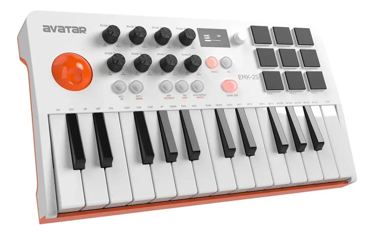 Controlador de teclado Bluetooth Hxw Midi com 25 teclas Sen. Color White