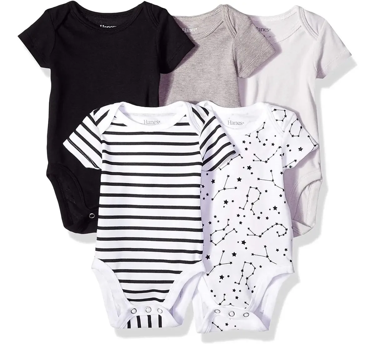 Hanes Ultimate Baby Flexy — pacote com 5 macacões de manga