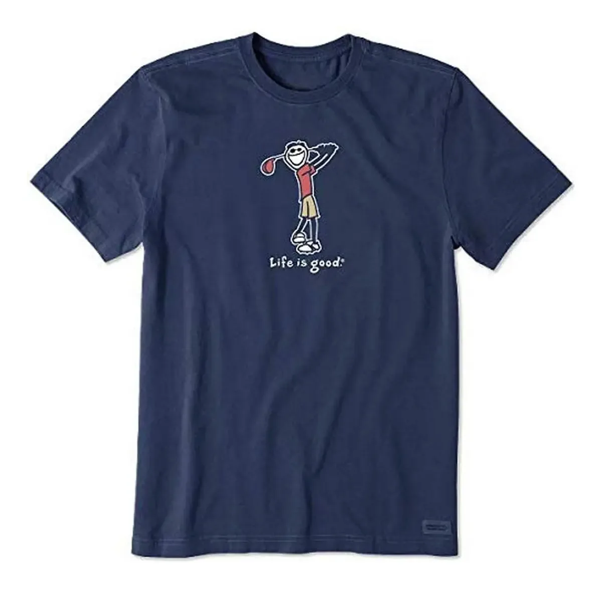 Life Is Good Camiseta Padrão de Algodão Casual Clássica Para