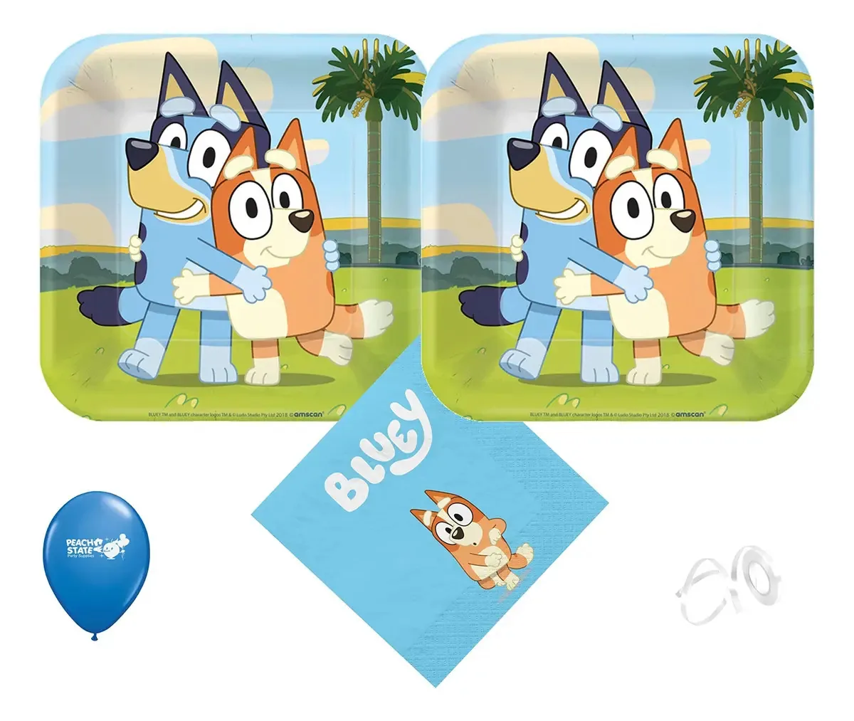 Suprimentos para festas de aniversário Bluey | Decorações para festas Bluey | Suprimentos para festas Bluey | Decorações de aniversário Bluey | Com toalha de mesa Bluey, pratos Bluey, copos Bluey e...