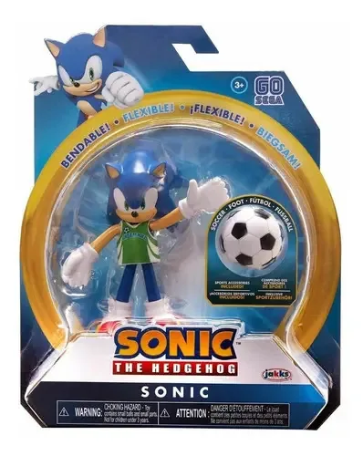Boneco de futebol americano Sonic The Hedgehog de 10 cm