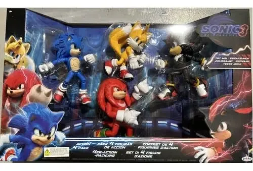 Figuras de ação de Sonic 3 Shadow Knuckles Tails com luz