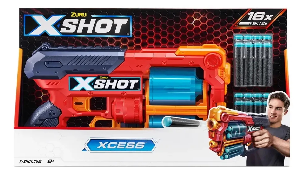 Lançador de dardos Xcess 16 - Cor vermelha Xshot