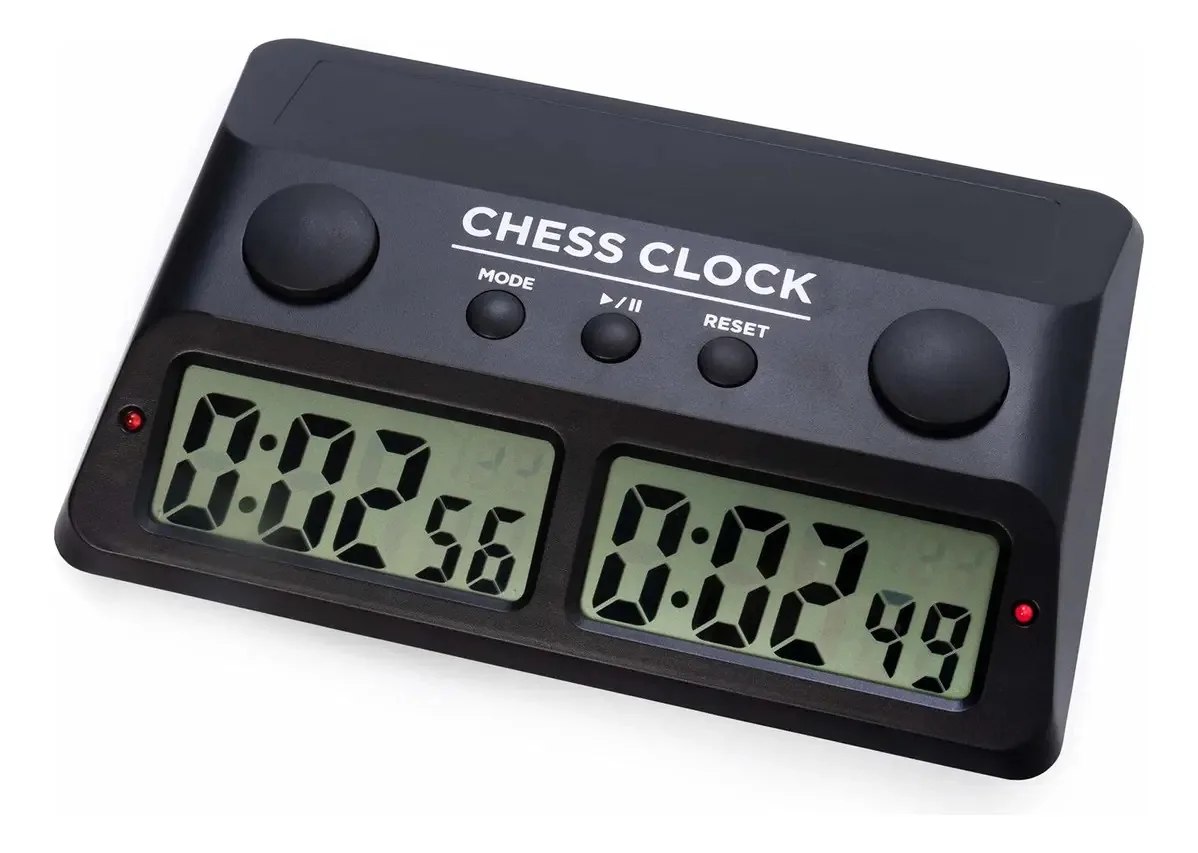 Relógio de xadrez digital com temporizador personalizável