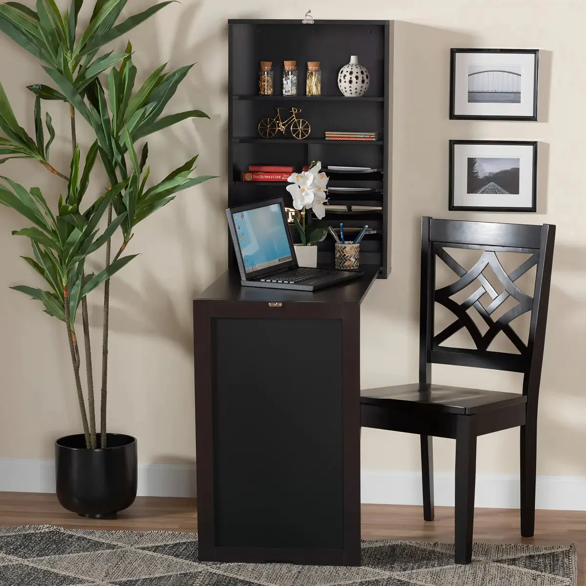 Mesa Baxton Studio Millard, marrom escuro