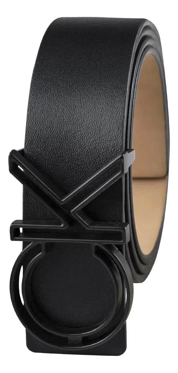 Cinto casual Calvin Klein com monograma e fivela reco