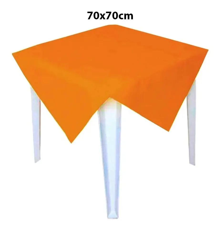 12 Toalhas De Mesa Tnt Para Festas Tamanho 70x70 Cor Laranja