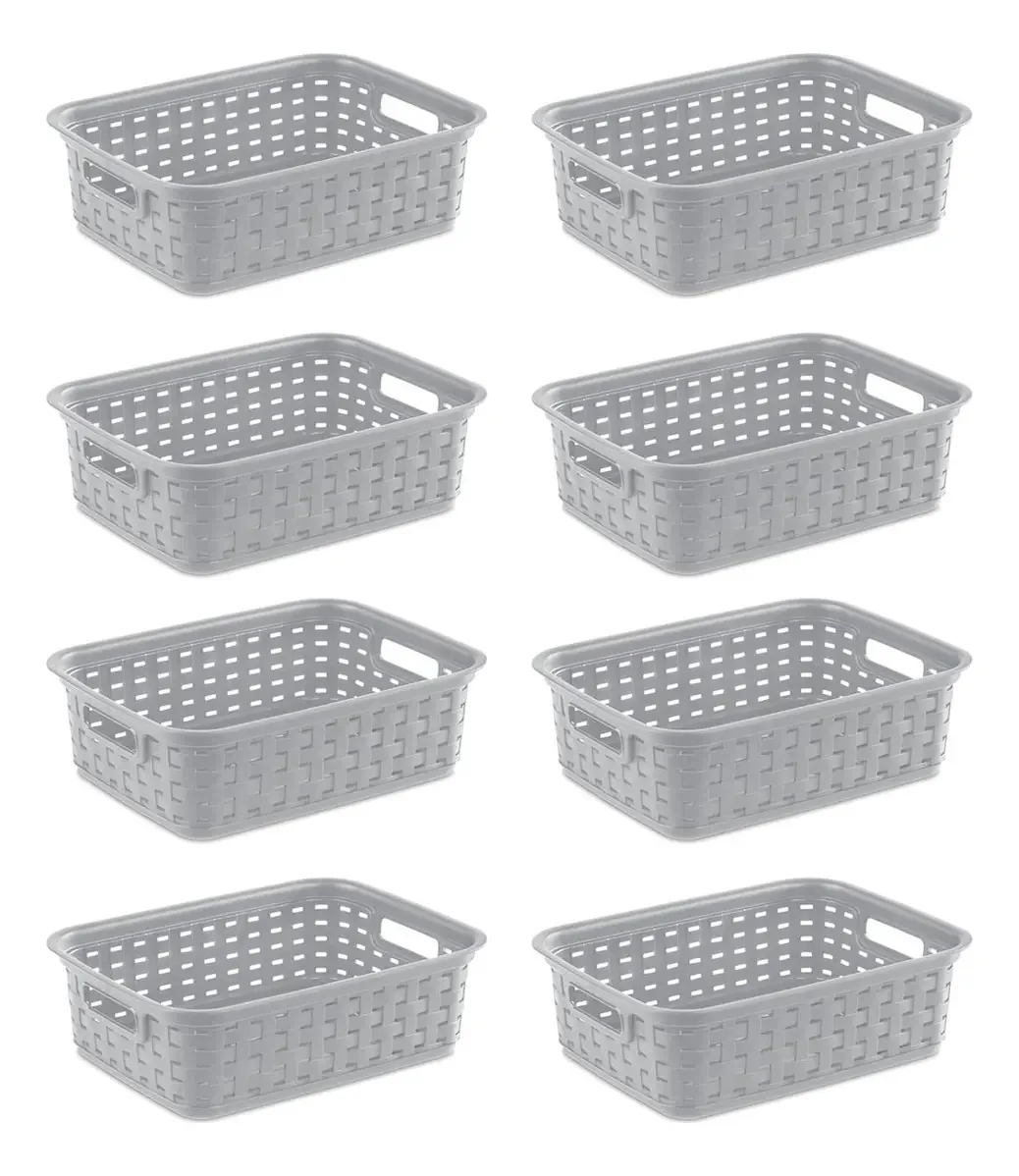 Cesta pequena de armazenamento de vime de vime Sterilite