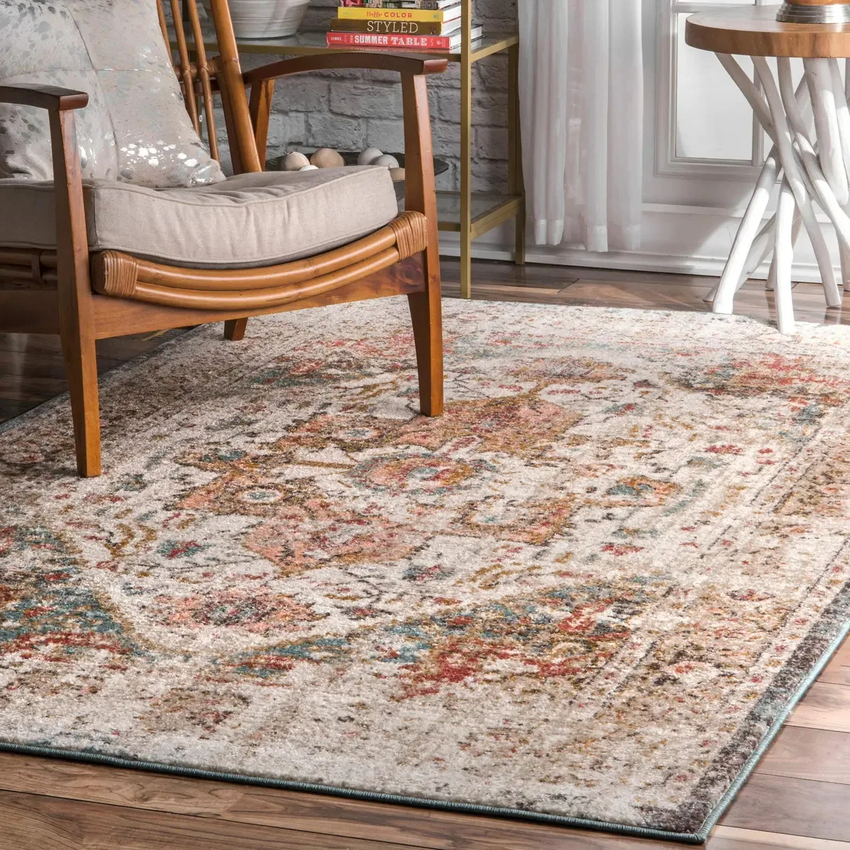 Nuloom Justine - Tapete Medallion, 2 x 3, tapete Bei. Cor Bege