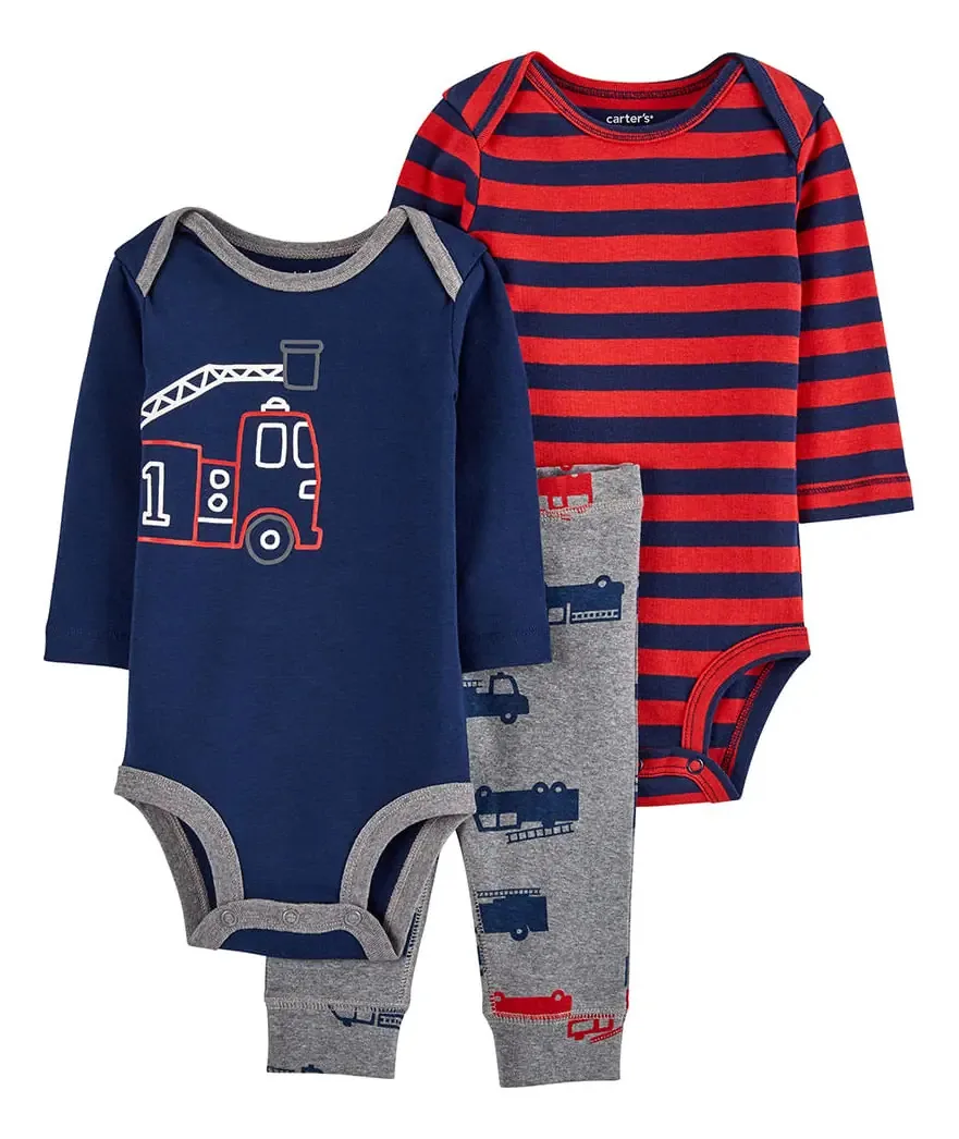 Carters Set 3 Bodys, calças, caminhões, cor, multicor, tamanho 24m