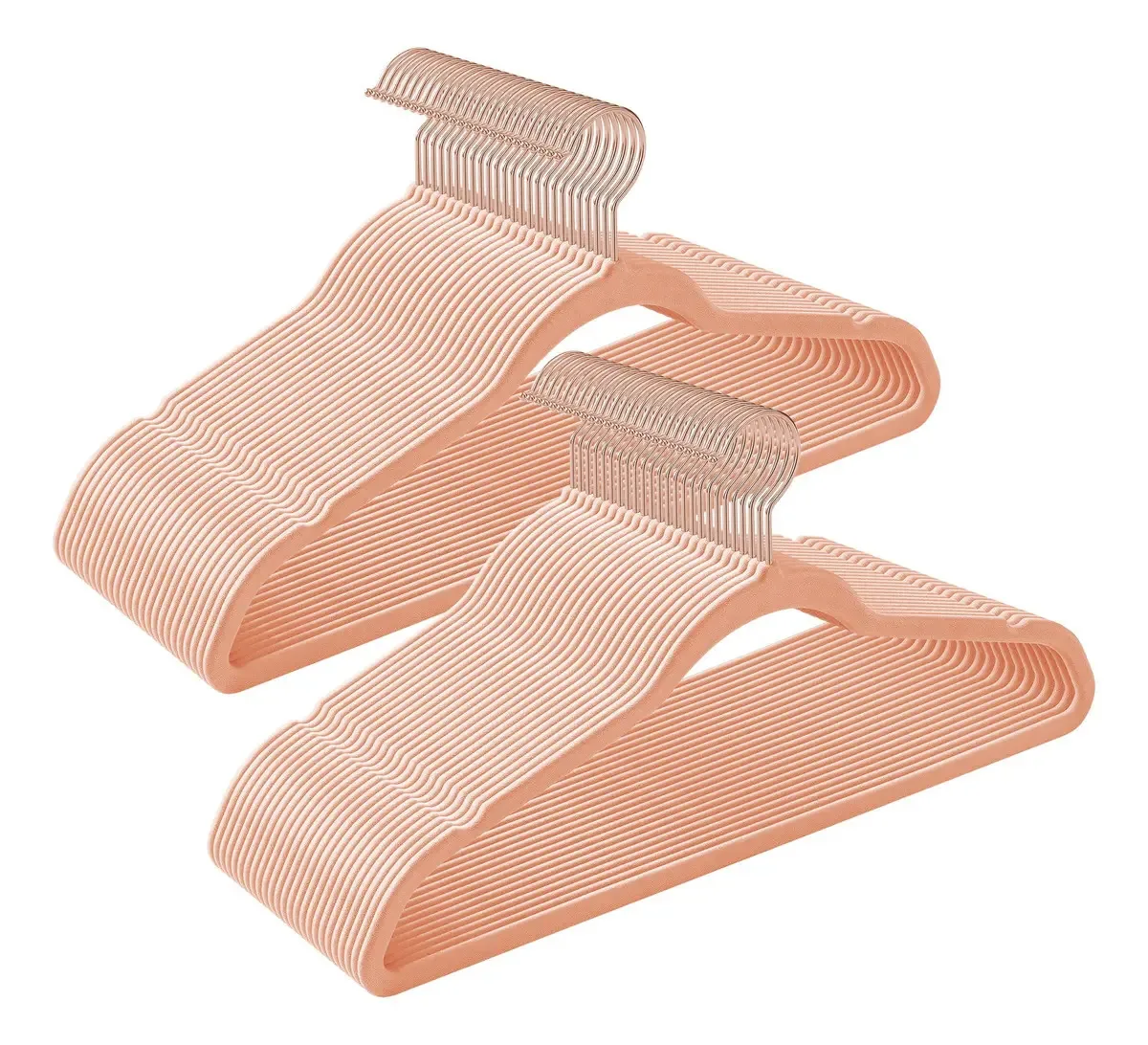 Conjunto de 50 cabides de veludo, pesados, rosa