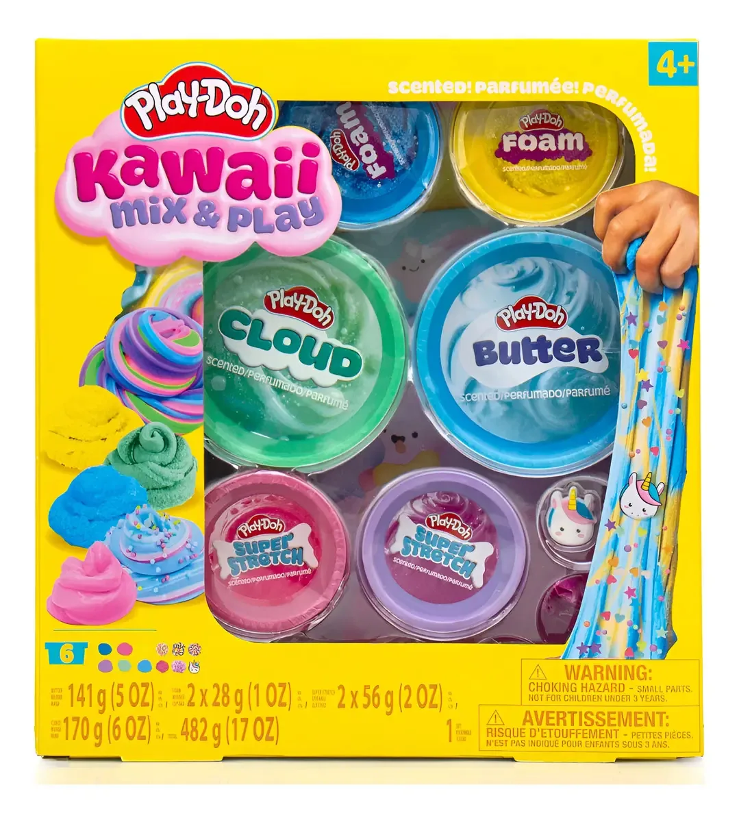Kit sensorial Play-doh Kawaii Mix Play para crianças multicolorido