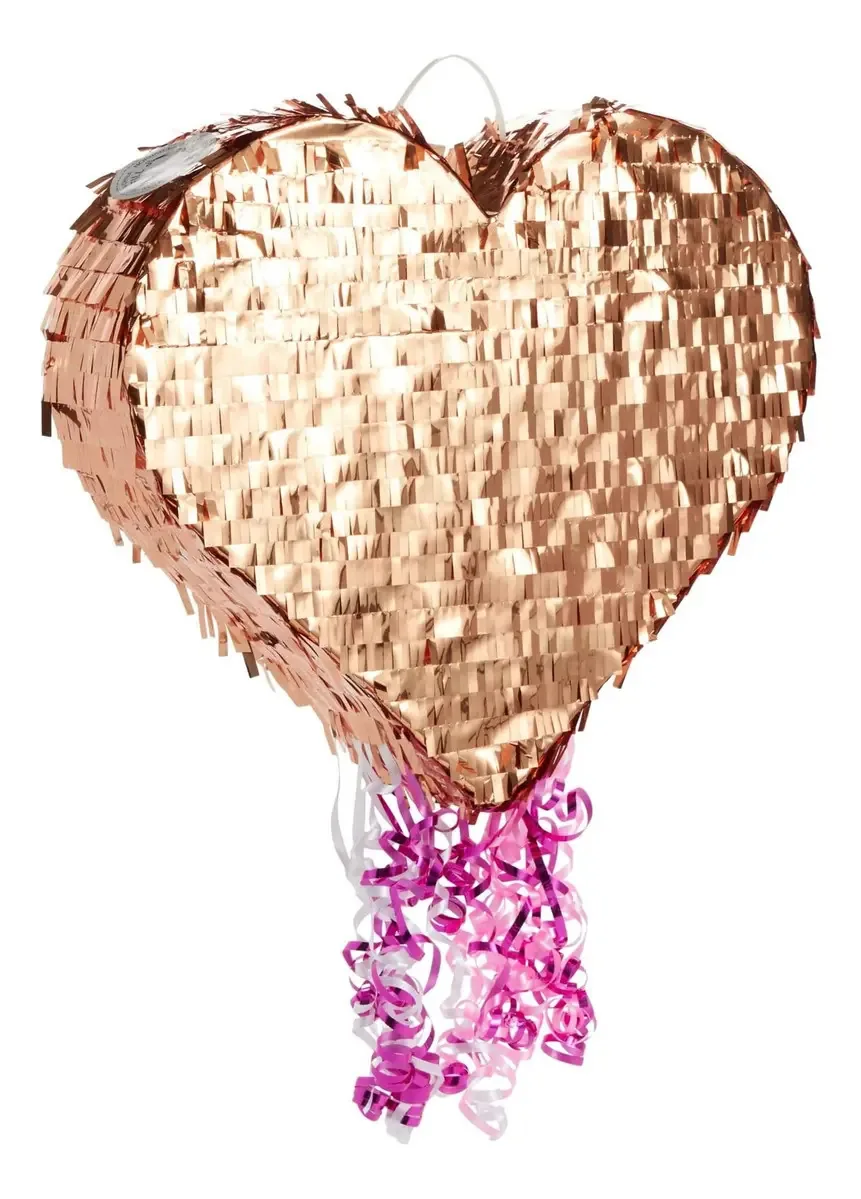 Pinata de coração com corda para festa de aniversário, Deco