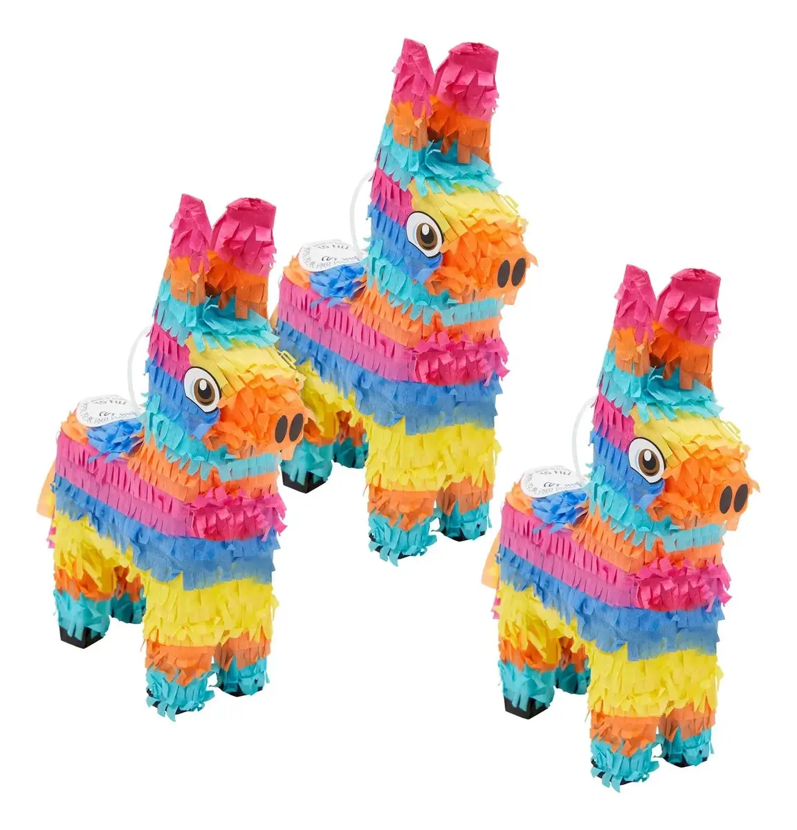 Pacote De 3 Piñatas De Burro Para Aniversários E Festas