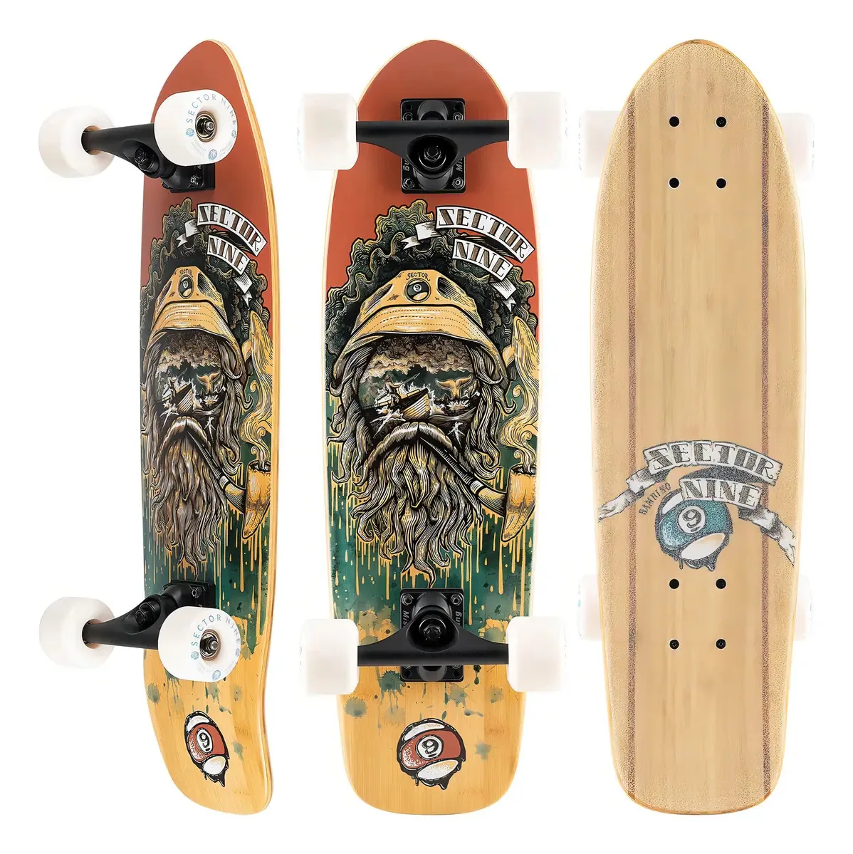 Skate infantil unissex Sector 9, skate completo, adulto. Multi cor