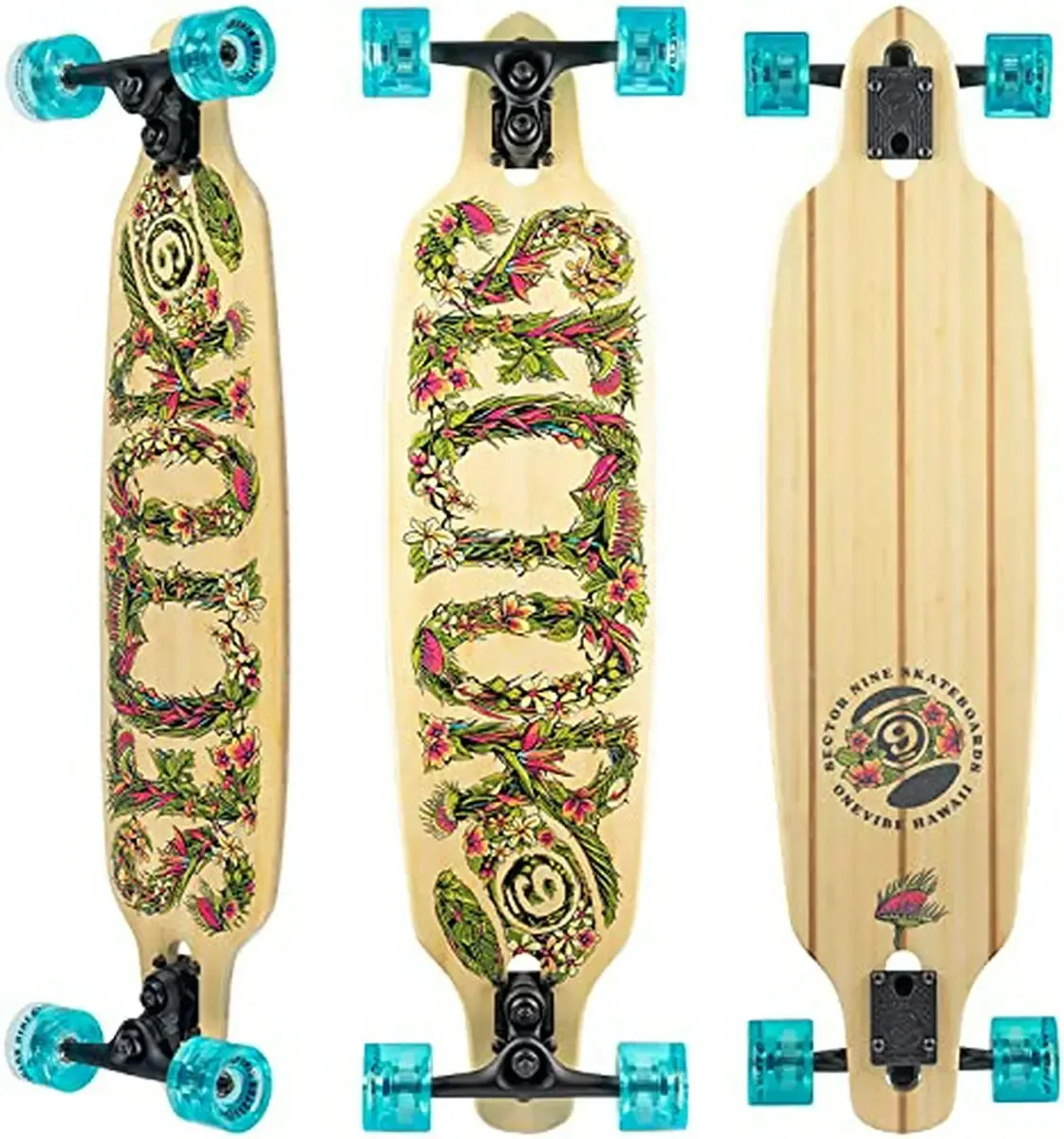 Setor 9 Fractal Flora Bamboo Drop Through Complete Longboard