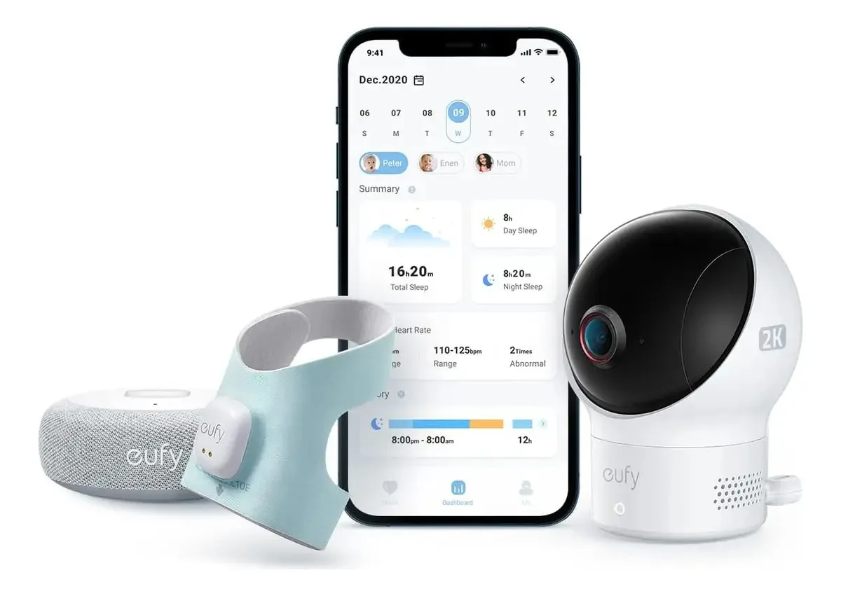 Babá Eletrônica Eufy Baby S340 Câmera E Meia Smart