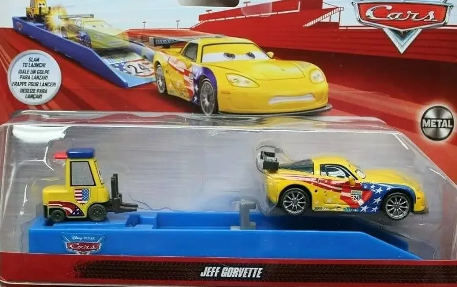 Carros Jeff Gorvette Cor Amarelo - 3 Peças