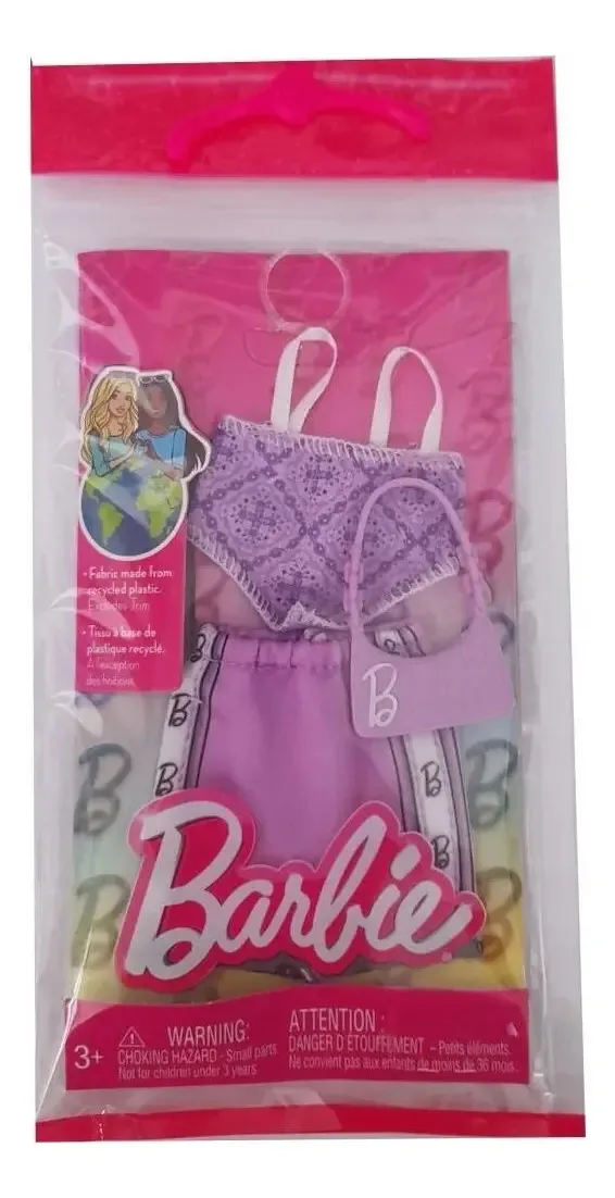 Barbie - Roupas de boneca com saia roxa - Gwd96