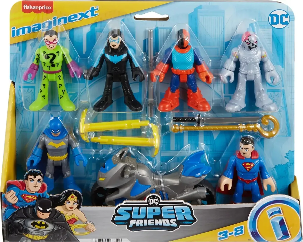 Imaginext Super Friends - 6 figuras e veículo - Mattel