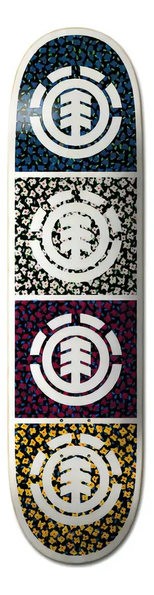 Deck de skate Element Ditsy Quad Sz 7,75 polegadas branco