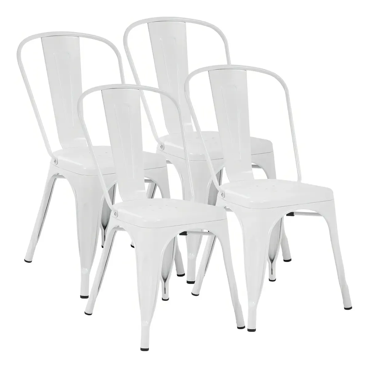 Conjunto Fdw de 4 cadeiras de jantar de metal e cadeiras de pátio