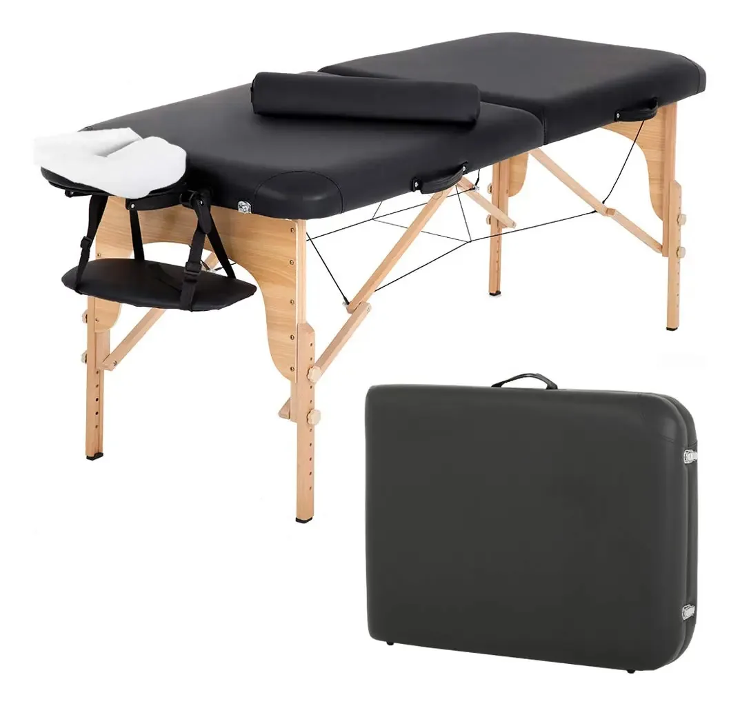 Mesa de massagem portátil, cama de massagem, cama de spa de 73. Cor Preto
