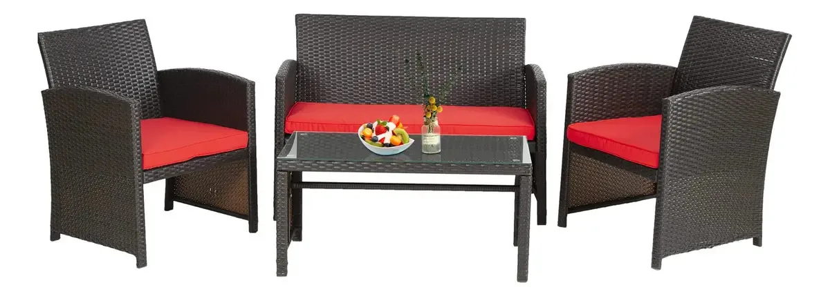 Conjunto de móveis de exterior FDW de 4 peças, conjunto de móveis