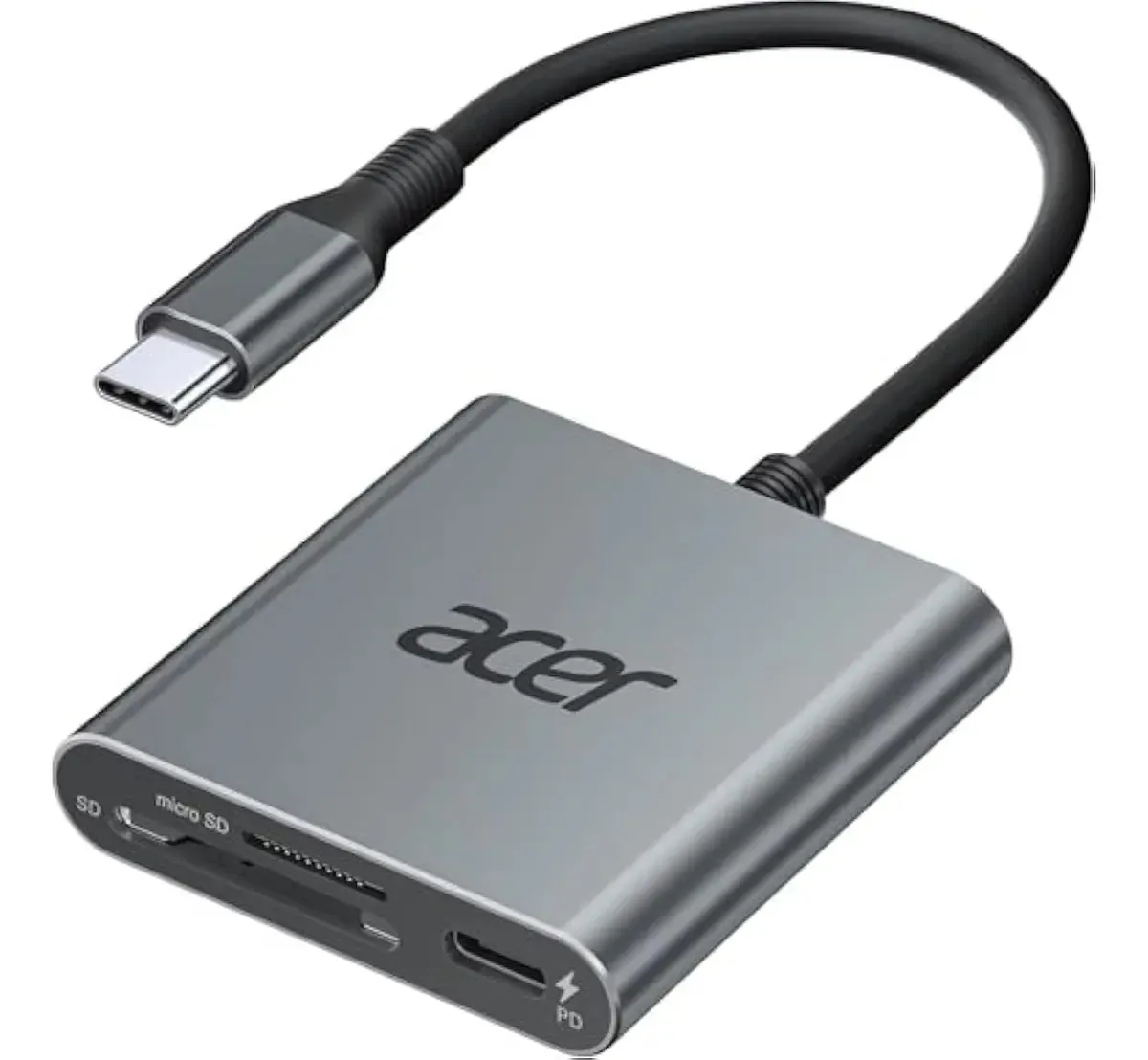 Leitor de cartão SD Acer 4.0, leitor de cartão Micro SD cinza