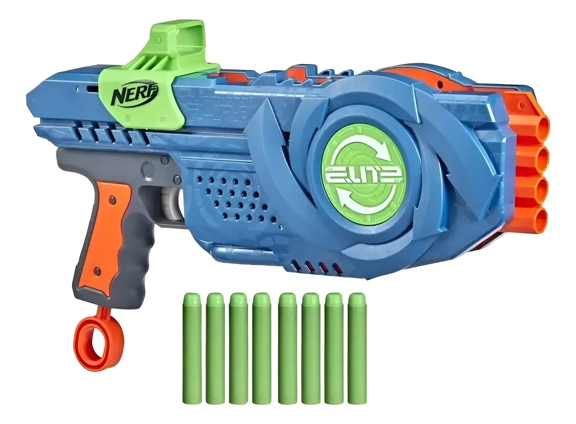 Lançador Hasbro Nerf Elite 2.0 Flipshots Flip-8 com dardos coloridos exclusivos