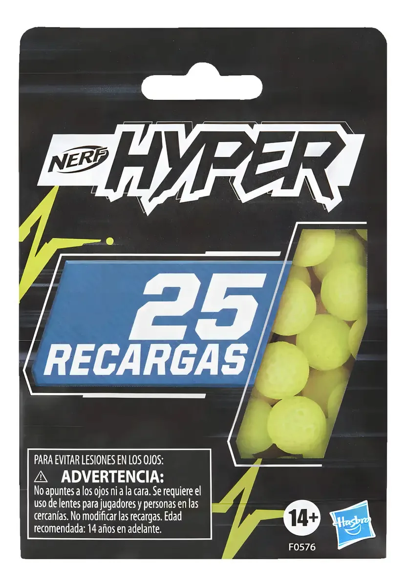 Nerf Hasbro, Hyper - Conjunto de Dardos de Reposição, Inclui 25 Dardos Compatíveis com os Lançadores de Dardos Hyper para Meninos e Meninas a Partir de 14+ Anos