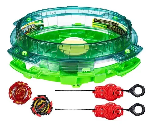 Beyblade Battlefield Burst Quaddrive +2 lançadores coloridos e multicoloridos