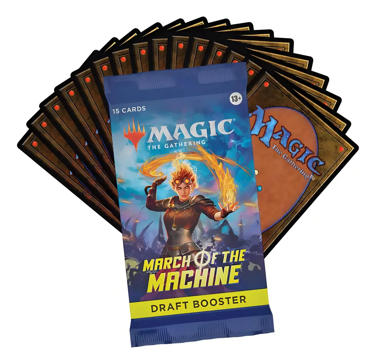 Jogo de cartas colecionáveis Magic Wizards of the Coast carta March of the Machine com 15 cartas