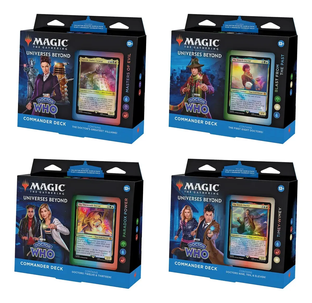 Pacote de baralhos de Magic The Gathering Doctor Who com 4 decks
