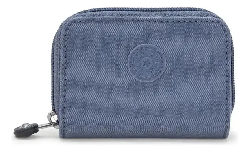 Carteira Pequena Porta Cartões E Moedas Tops Kipling Cor Azul-petróleo Desenho Do Tecido Blue Lover