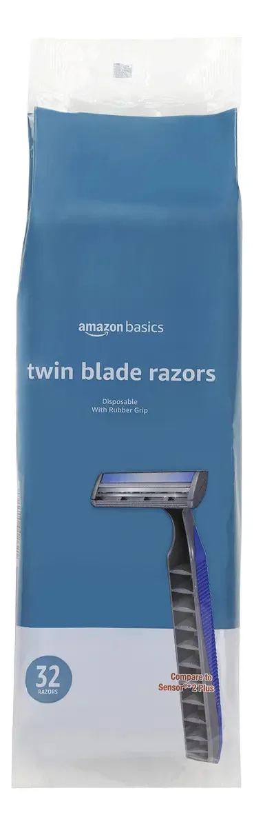 Lâminas De Barbear Descartáveis Amazon Basics Twin Blade 32