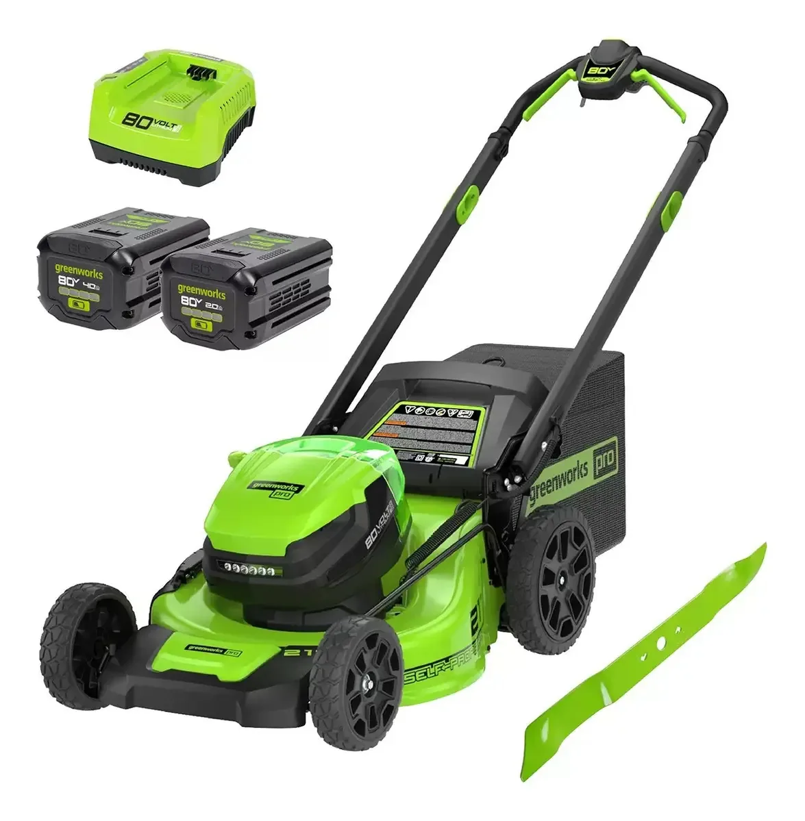 Cortador de grama Greenworks 80 V, cor verde