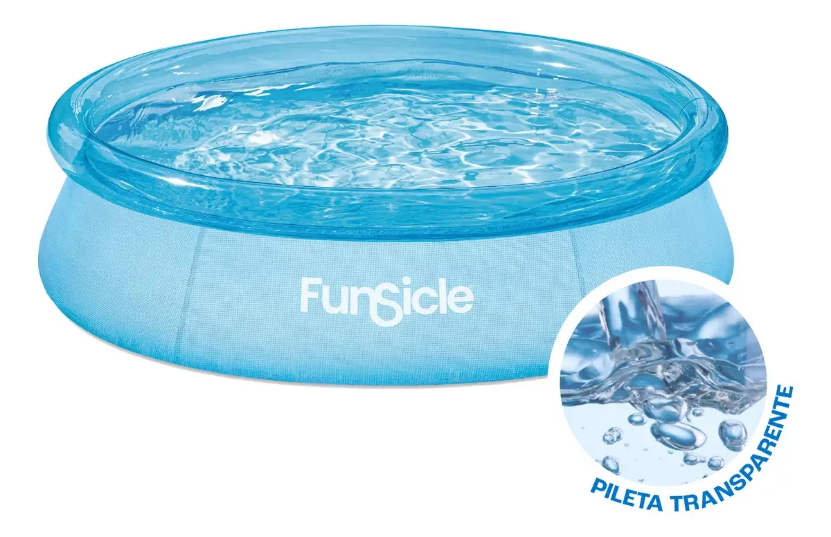 Pileta inflável Redonda Funsicle 757l Facil Armado Transparente Cor Turquesa
