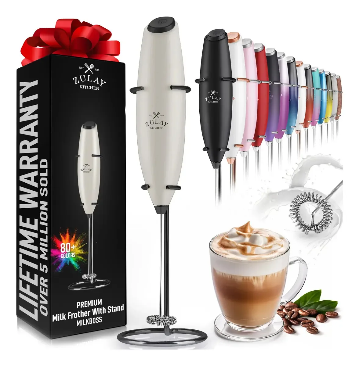 Espumador de leite manual Zulay para café com leite